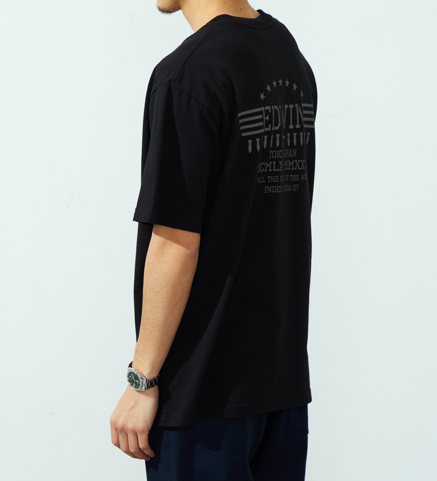 EDWIN(エドウイン)のバックプリントTシャツ【アウトレット店舗・WEB限定】|トップス/Tシャツ/カットソー/メンズ|ブラック