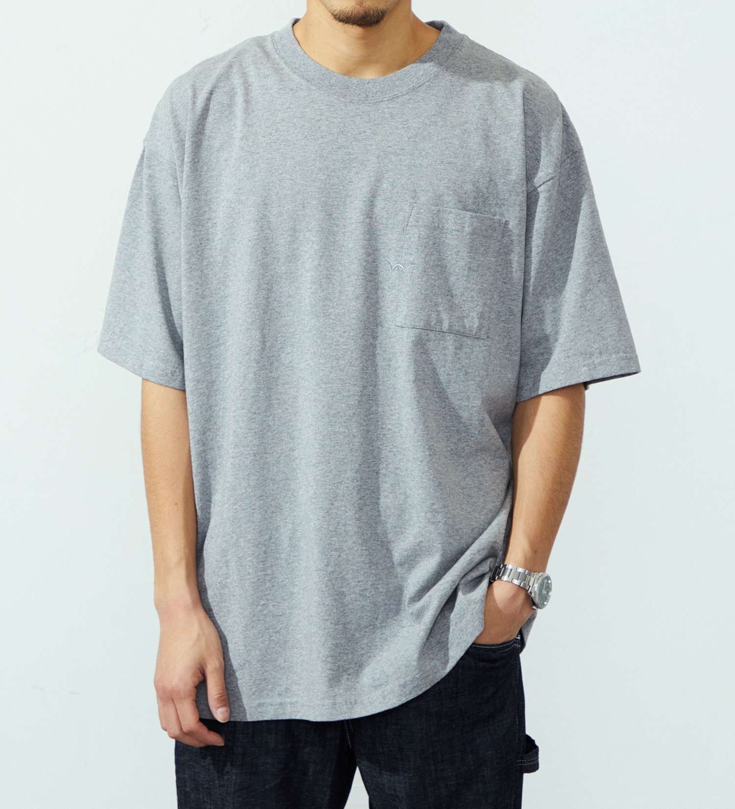 EDWIN(エドウイン)のヘビーウェイトステッチTシャツ【アウトレット店舗・WEB限定】|トップス/Tシャツ/カットソー/メンズ|グレー