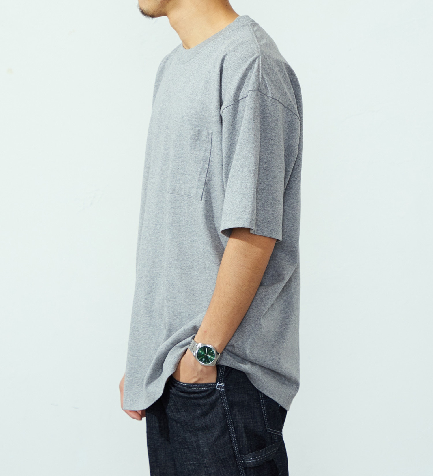 EDWIN(エドウイン)のヘビーウェイトステッチTシャツ【アウトレット店舗・WEB限定】|トップス/Tシャツ/カットソー/メンズ|グレー