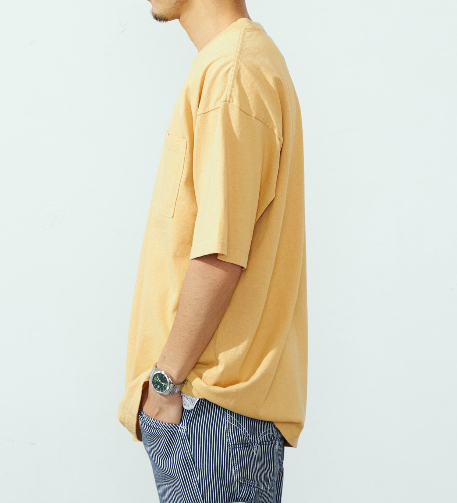 EDWIN(エドウイン)のヘビーウェイトステッチTシャツ【アウトレット店舗・WEB限定】|トップス/Tシャツ/カットソー/メンズ|イエロー