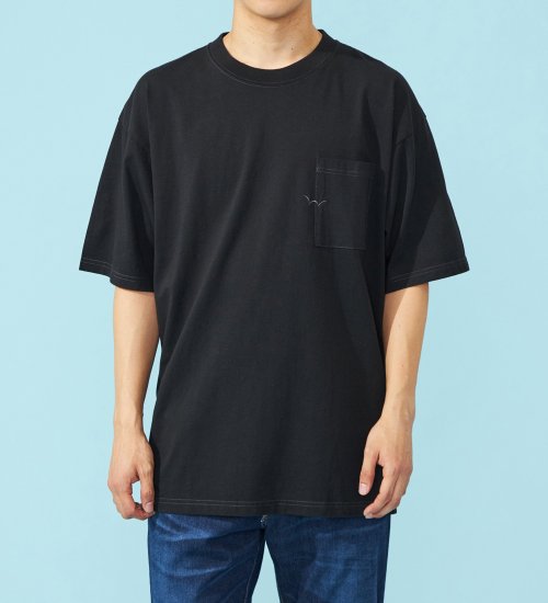 EDWIN(エドウイン)のヘビーウェイトステッチTシャツ【アウトレット店舗・WEB限定】|トップス/Tシャツ/カットソー/メンズ|ブラック