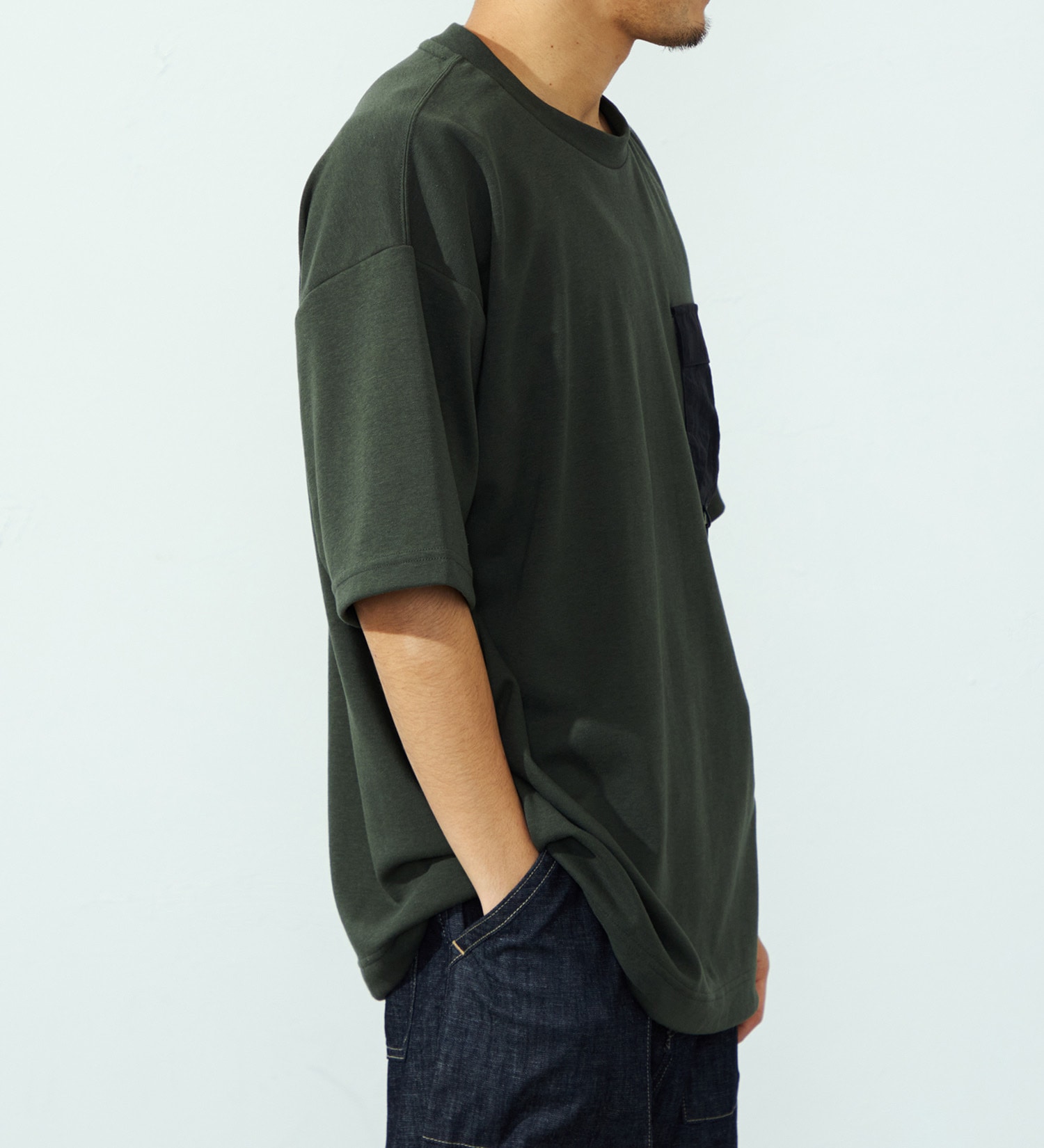 EDWIN(エドウイン)のドローストリングポケットTシャツ【アウトレット店舗・WEB限定】|トップス/Tシャツ/カットソー/メンズ|カーキ