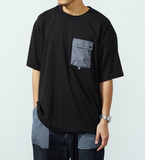 EDWIN(エドウイン)のドローストリングポケットTシャツ【アウトレット店舗・WEB限定】|トップス/Tシャツ/カットソー/メンズ|ブラック