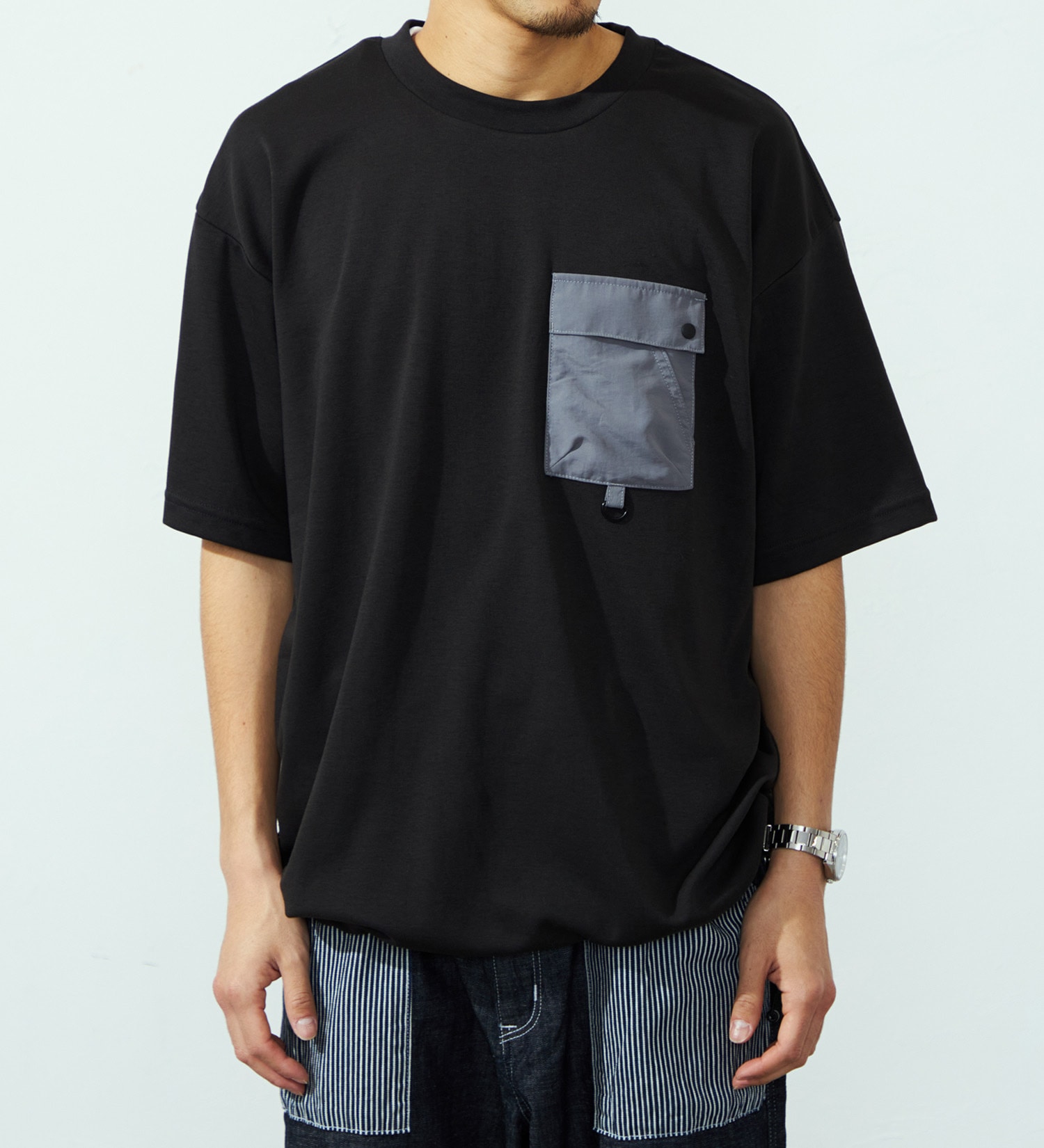 EDWIN(エドウイン)のドローストリングポケットTシャツ【アウトレット店舗・WEB限定】|トップス/Tシャツ/カットソー/メンズ|ブラック