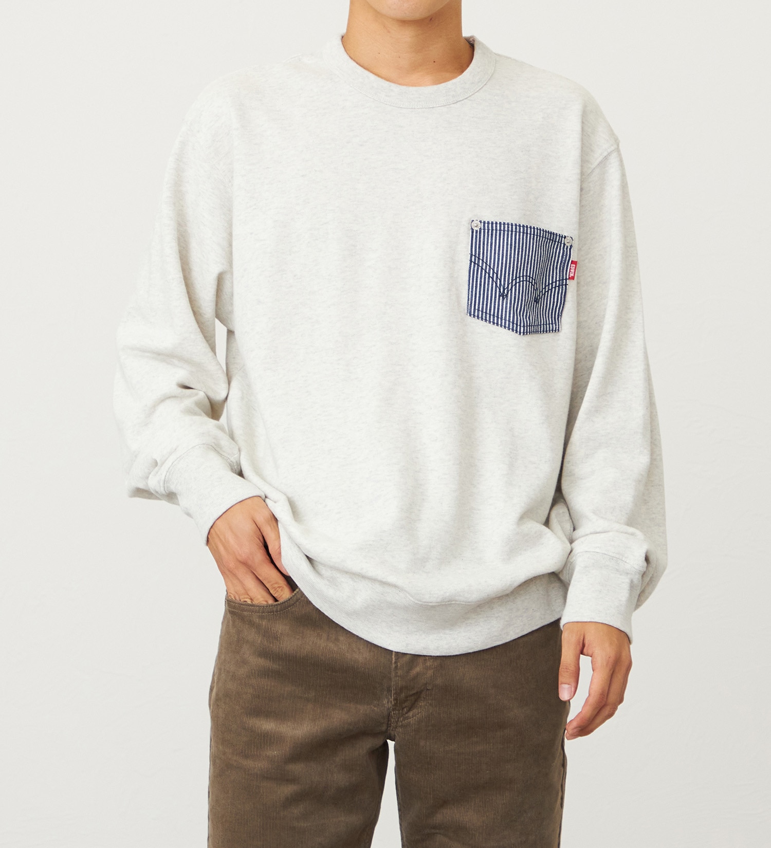 EDWIN(エドウイン)のデニムポケットスウェット【アウトレット店舗・WEB限定】|トップス/スウェット/メンズ|ライトグレー