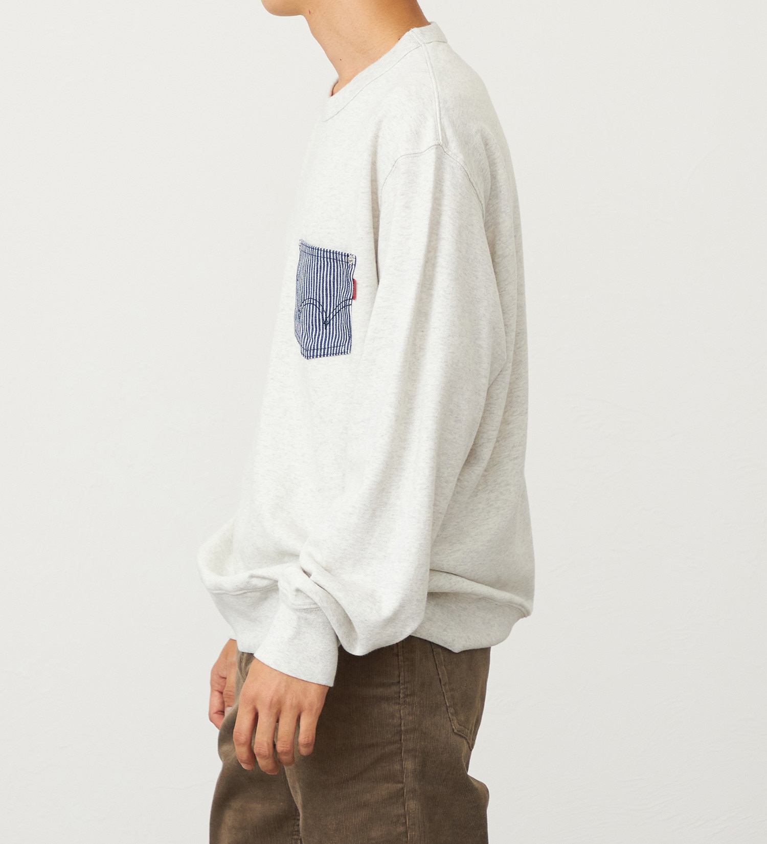 EDWIN(エドウイン)のデニムポケットスウェット【アウトレット店舗・WEB限定】|トップス/スウェット/メンズ|ライトグレー
