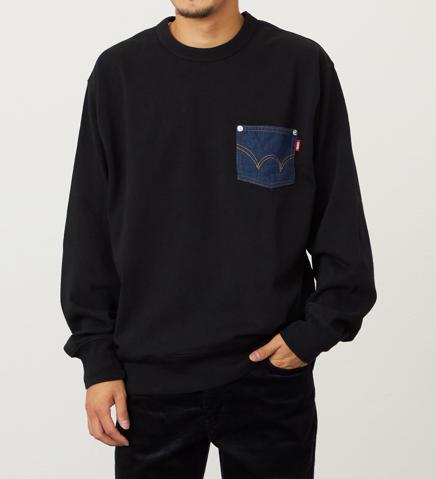 EDWIN(エドウイン)のデニムポケットスウェット【アウトレット店舗・WEB限定】|トップス/スウェット/メンズ|ブラック