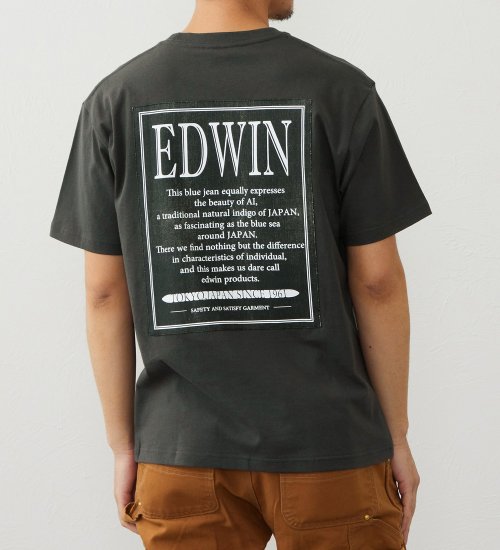 EDWIN(エドウイン)のバックプリント 半袖Tシャツ【アウトレット店舗・WEB限定商品】|トップス/Tシャツ/カットソー/メンズ|チャコール