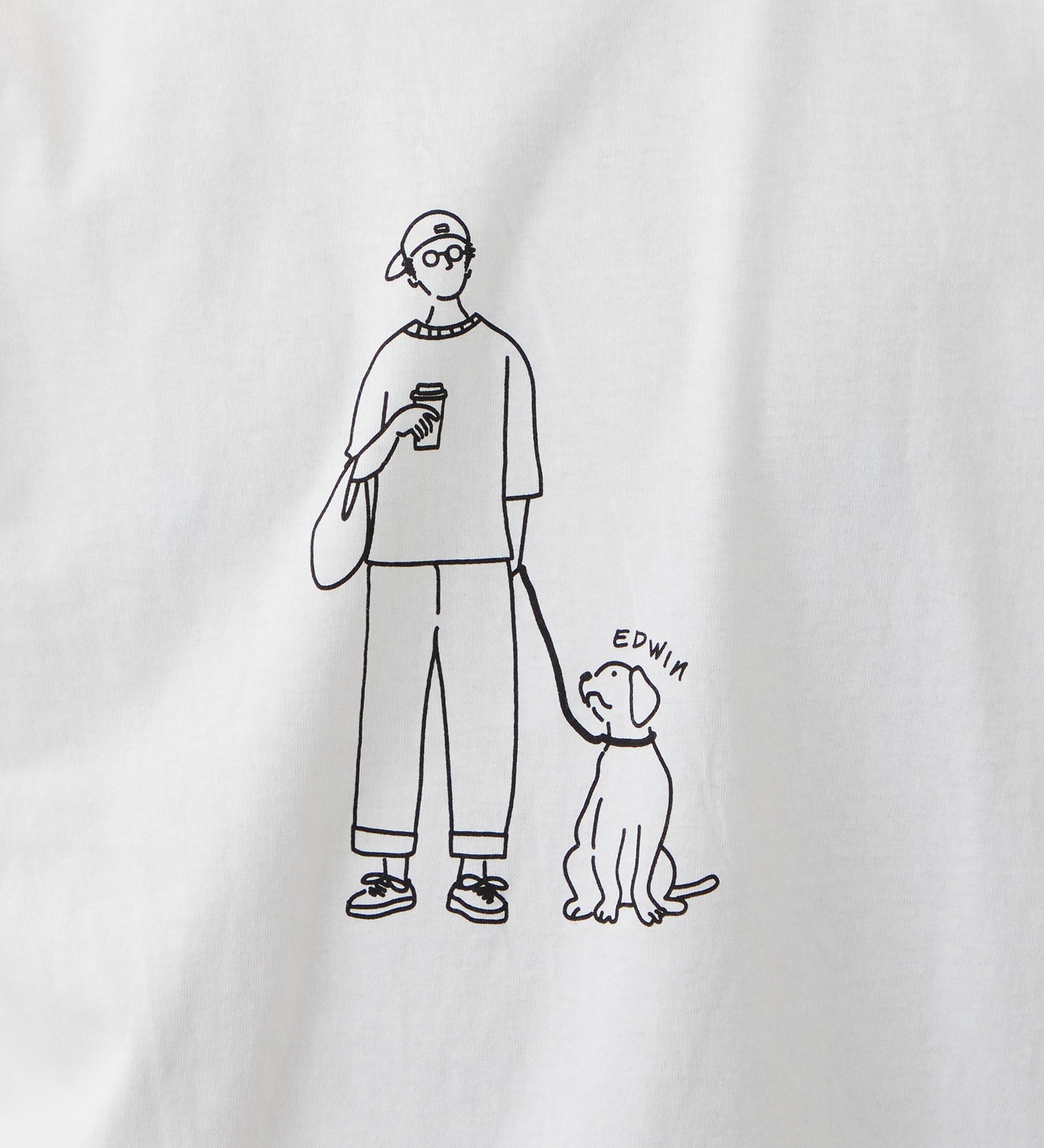 EDWIN(エドウイン)の手書き風ロゴプリント 半袖Tシャツ【アウトレット店舗・WEB限定商品】|トップス/Tシャツ/カットソー/メンズ|ホワイト