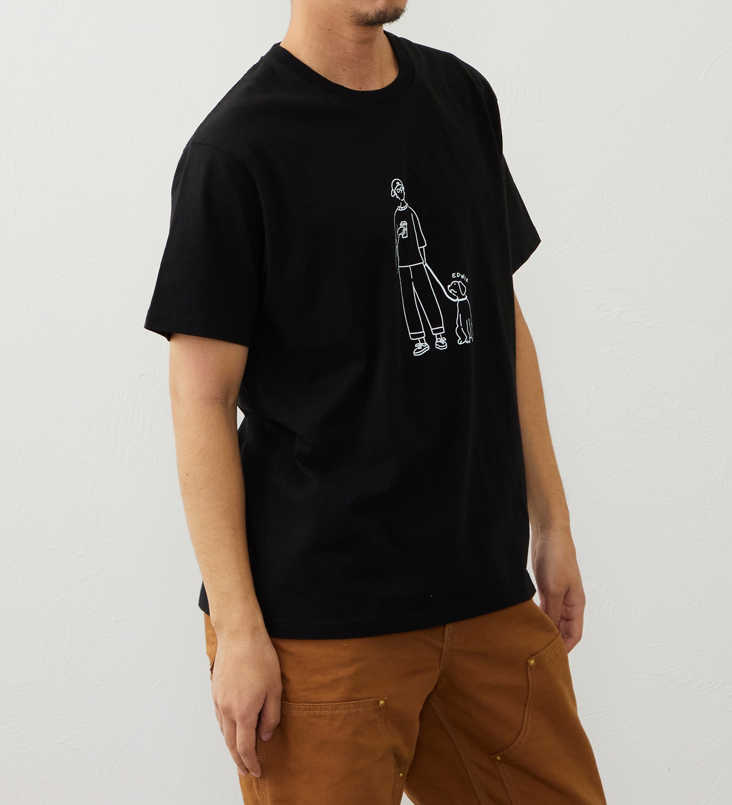 EDWIN(エドウイン)の手書き風ロゴプリント 半袖Tシャツ【アウトレット店舗・WEB限定商品】|トップス/Tシャツ/カットソー/メンズ|ブラック