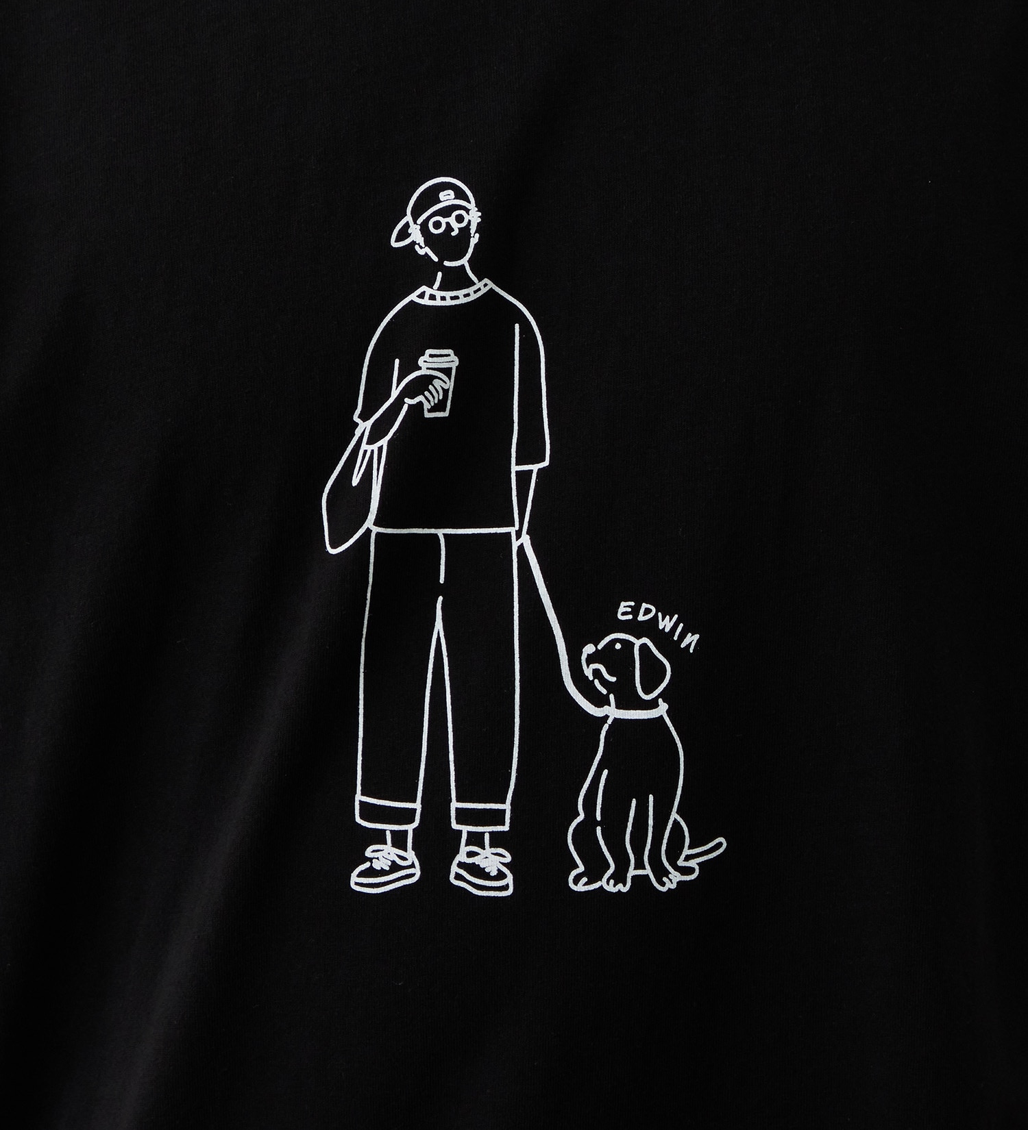 EDWIN(エドウイン)の手書き風ロゴプリント 半袖Tシャツ【アウトレット店舗・WEB限定商品】|トップス/Tシャツ/カットソー/メンズ|ブラック
