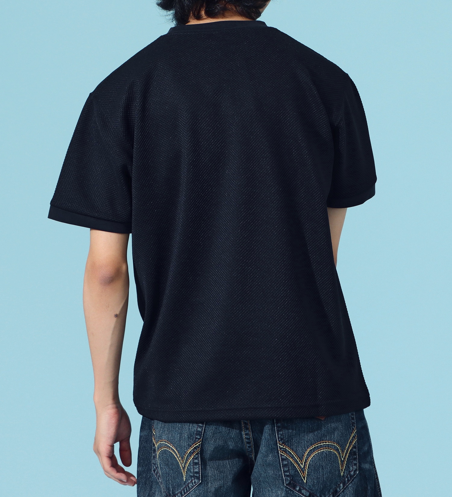 EDWIN(エドウイン)のポリエステル ワッフルTシャツ【アウトレット店舗・WEB限定商品】|トップス/Tシャツ/カットソー/メンズ|ネイビー