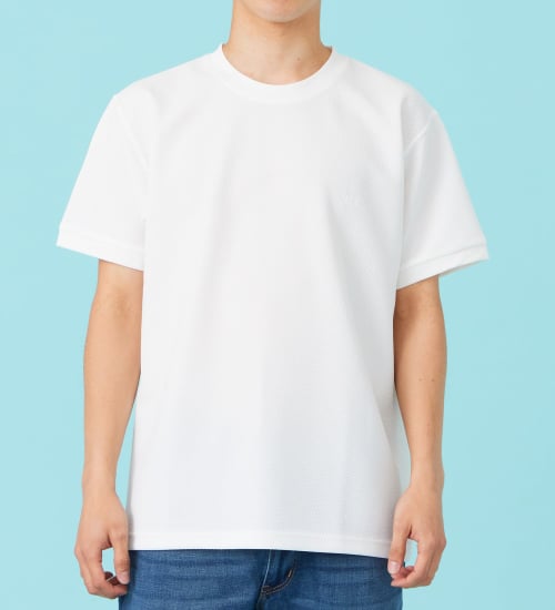 EDWIN(エドウイン)のポリエステル ワッフルTシャツ【アウトレット店舗・WEB限定商品】|トップス/Tシャツ/カットソー/メンズ|ホワイト