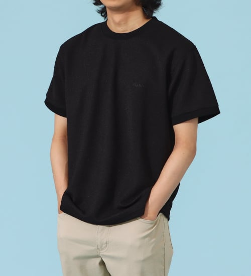 EDWIN(エドウイン)のポリエステル ワッフルTシャツ【アウトレット店舗・WEB限定商品】|トップス/Tシャツ/カットソー/メンズ|ブラック