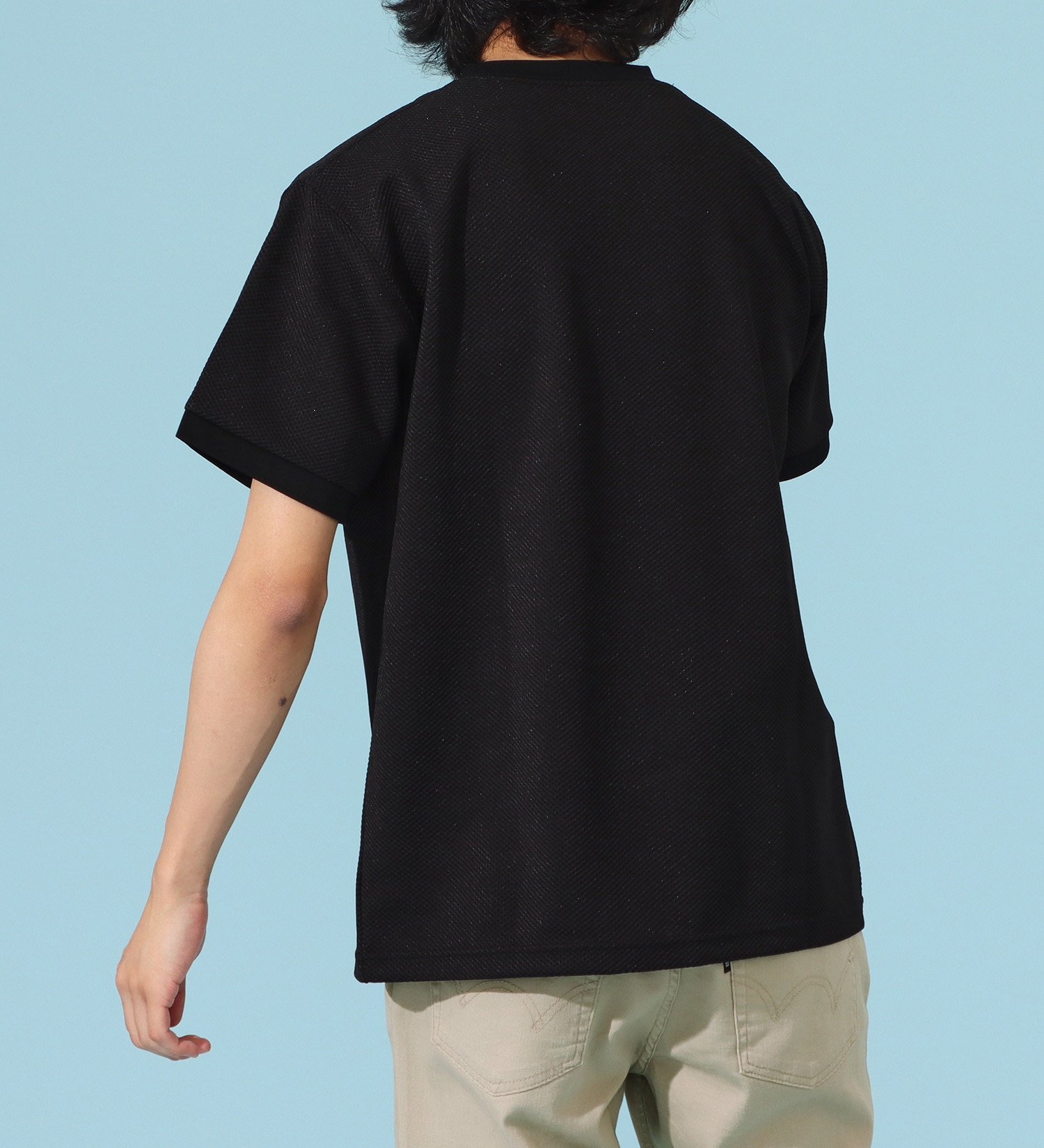 EDWIN(エドウイン)のポリエステル ワッフルTシャツ【アウトレット店舗・WEB限定商品】|トップス/Tシャツ/カットソー/メンズ|ブラック