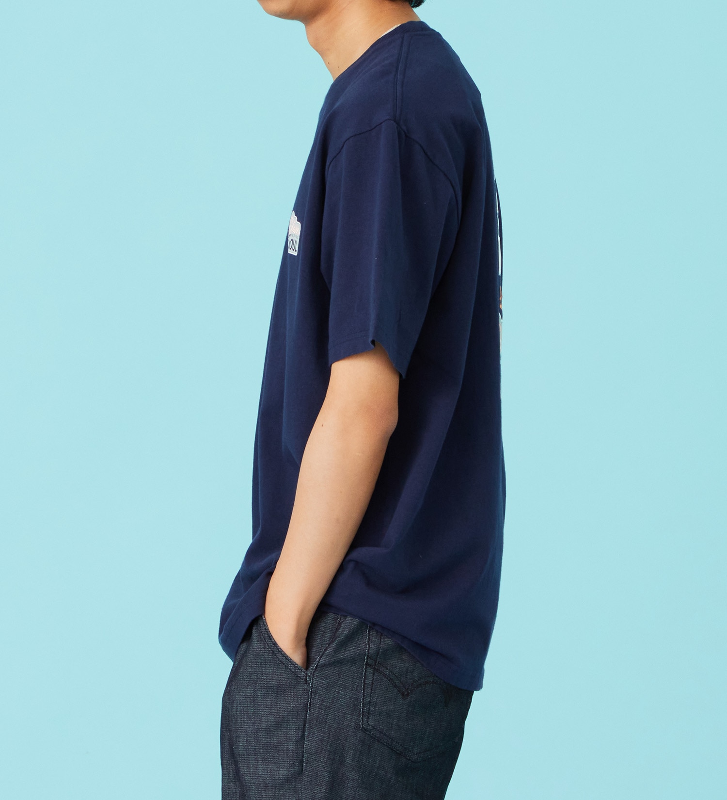 EDWIN(エドウイン)のバックプリント 半袖Tシャツ【アウトレット店舗・WEB限定商品】|トップス/Tシャツ/カットソー/メンズ|ネイビー