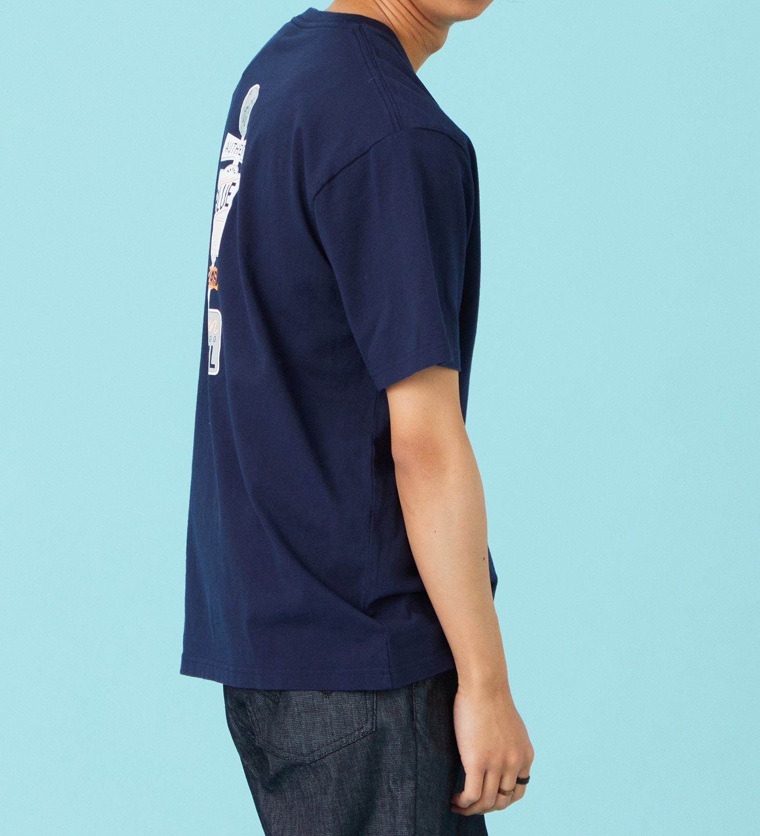 EDWIN(エドウイン)のバックプリント 半袖Tシャツ【アウトレット店舗・WEB限定商品】|トップス/Tシャツ/カットソー/メンズ|ネイビー