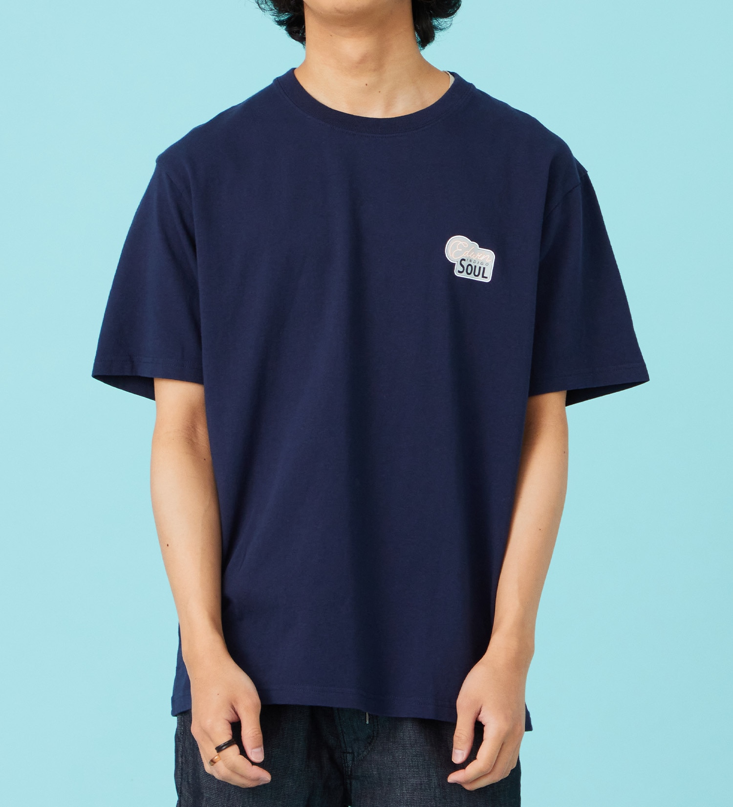 EDWIN(エドウイン)のバックプリント 半袖Tシャツ【アウトレット店舗・WEB限定商品】|トップス/Tシャツ/カットソー/メンズ|ネイビー