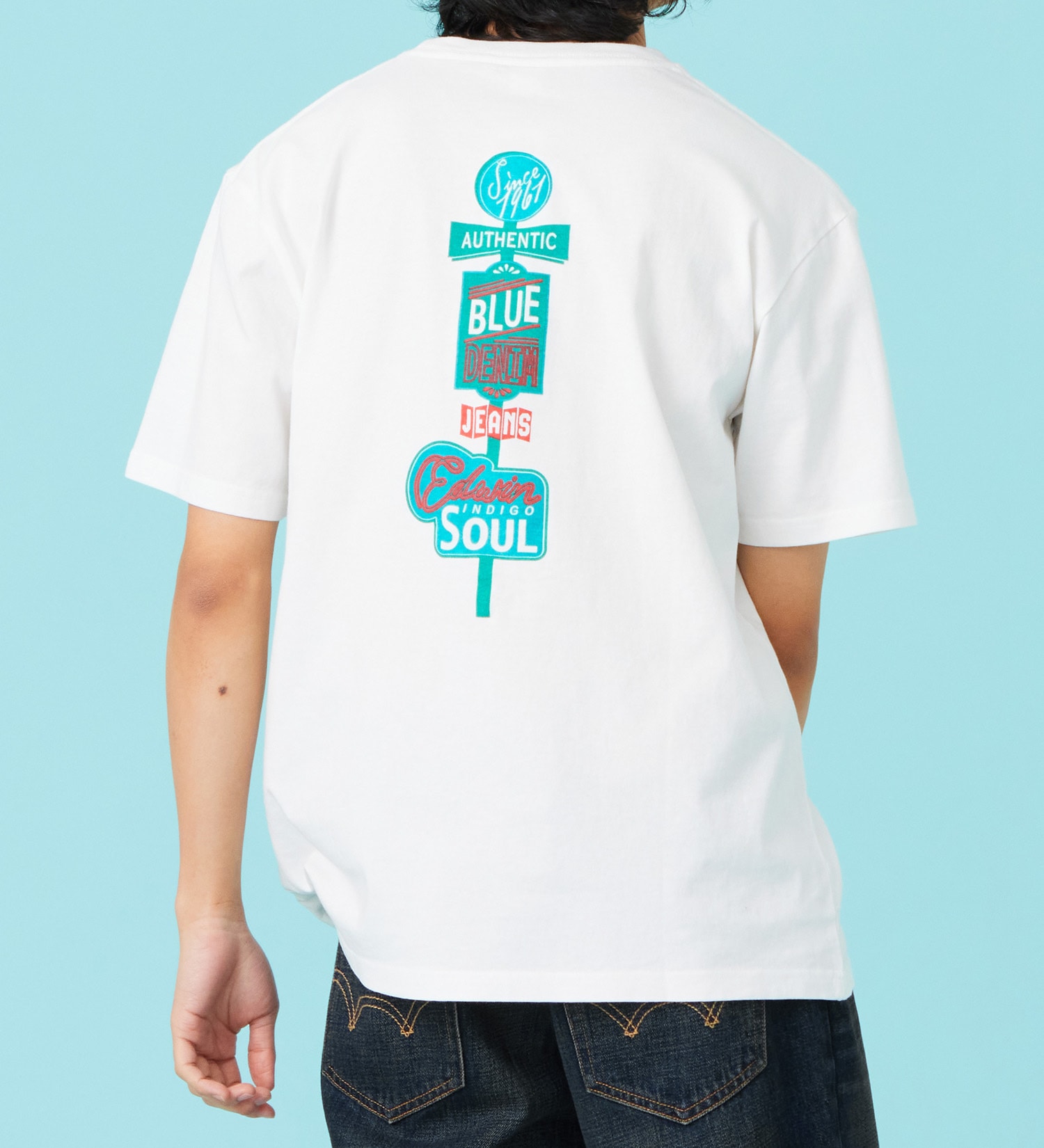 EDWIN(エドウイン)のバックプリント 半袖Tシャツ【アウトレット店舗・WEB限定商品】|トップス/Tシャツ/カットソー/メンズ|ホワイト