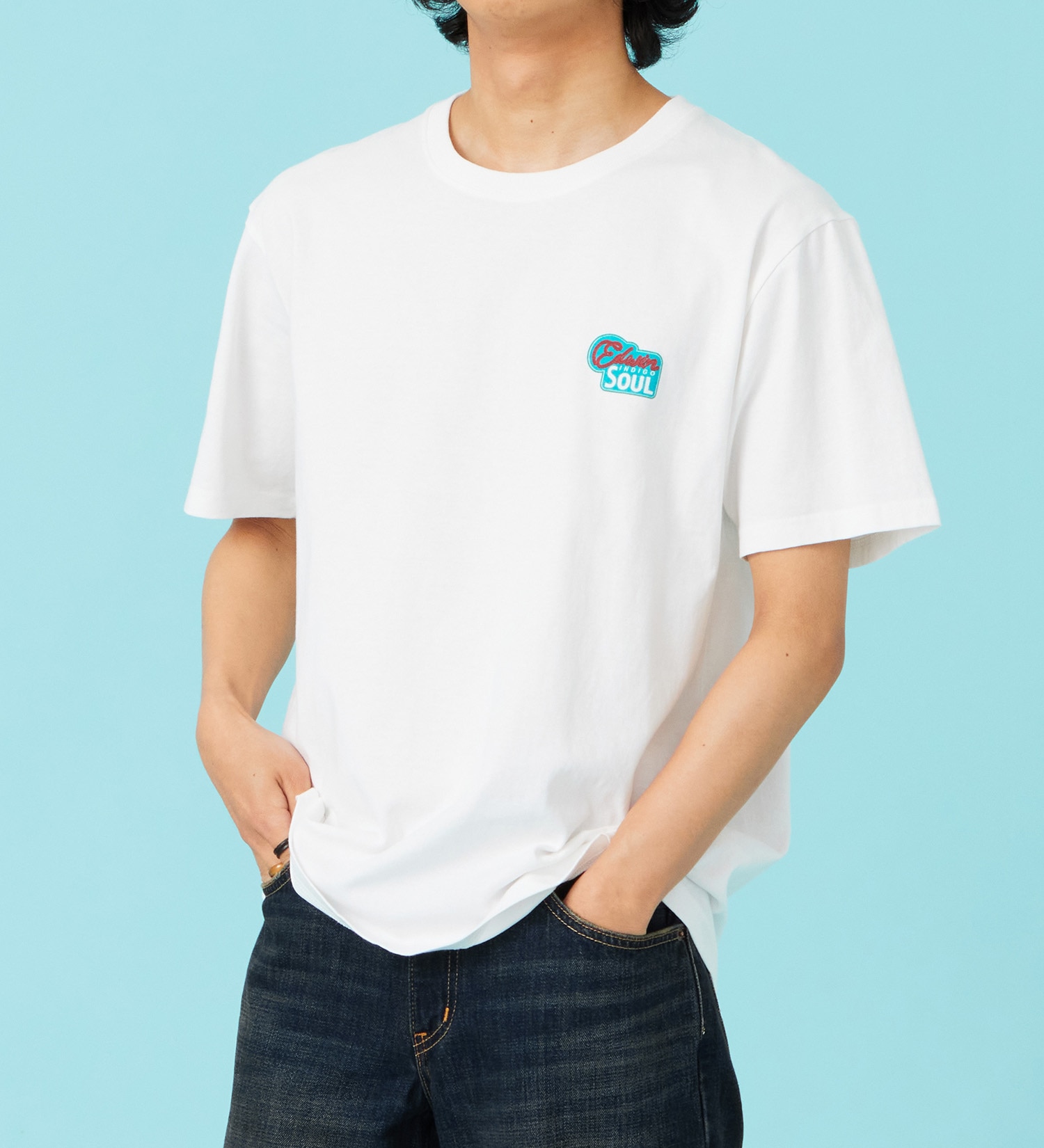EDWIN(エドウイン)のバックプリント 半袖Tシャツ【アウトレット店舗・WEB限定商品】|トップス/Tシャツ/カットソー/メンズ|ホワイト