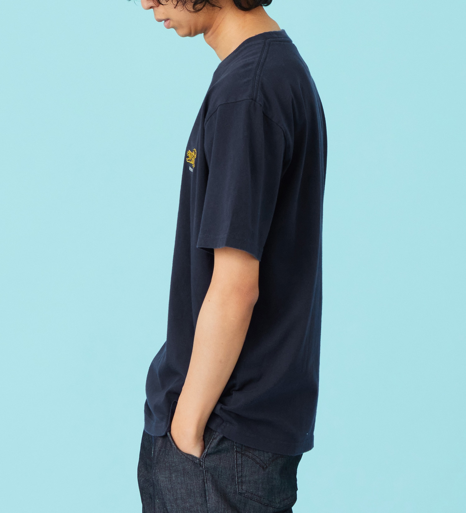 EDWIN(エドウイン)の刺繍 半袖Tシャツ【アウトレット店舗・WEB限定商品】|トップス/Tシャツ/カットソー/メンズ|ネイビー