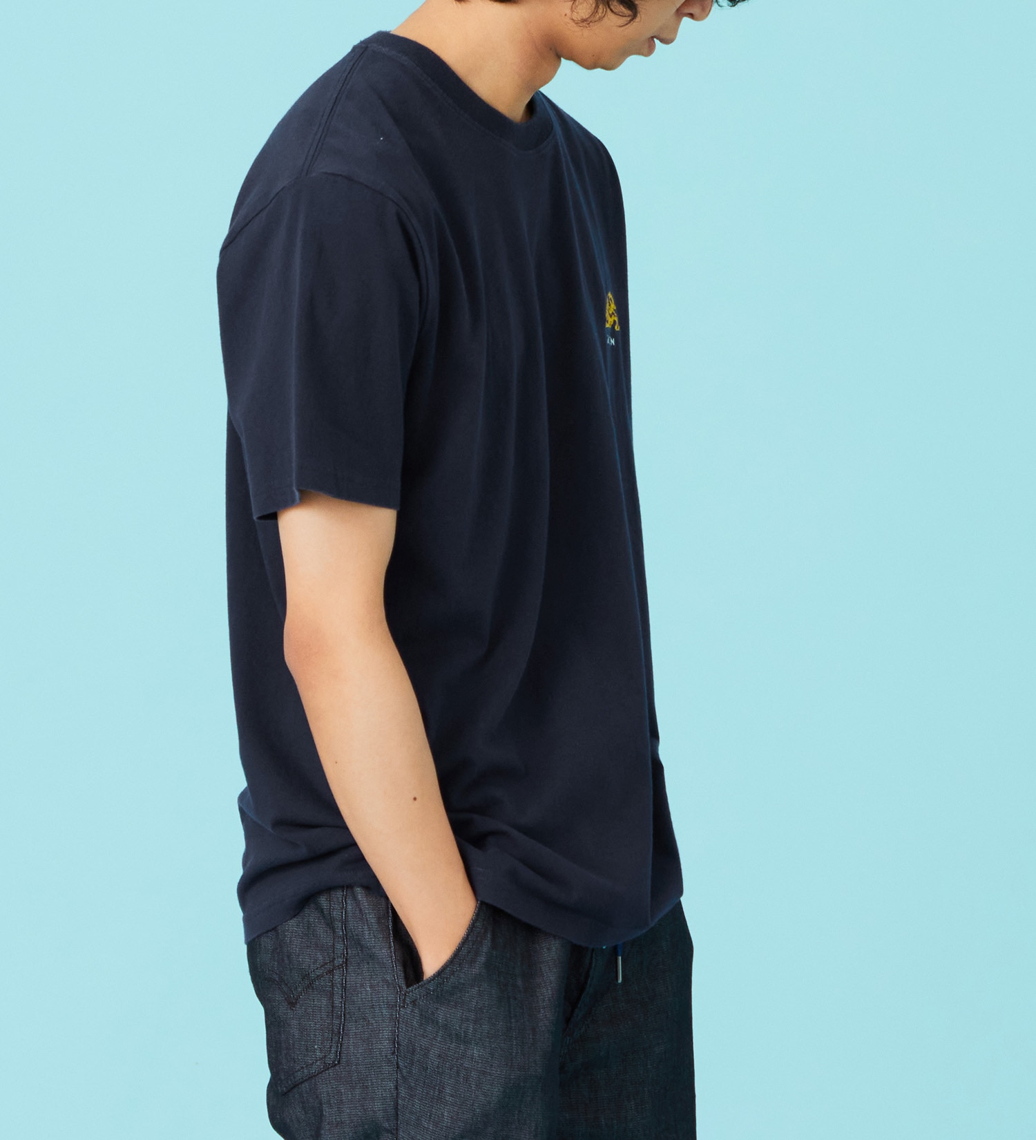 EDWIN(エドウイン)の刺繍 半袖Tシャツ【アウトレット店舗・WEB限定商品】|トップス/Tシャツ/カットソー/メンズ|ネイビー
