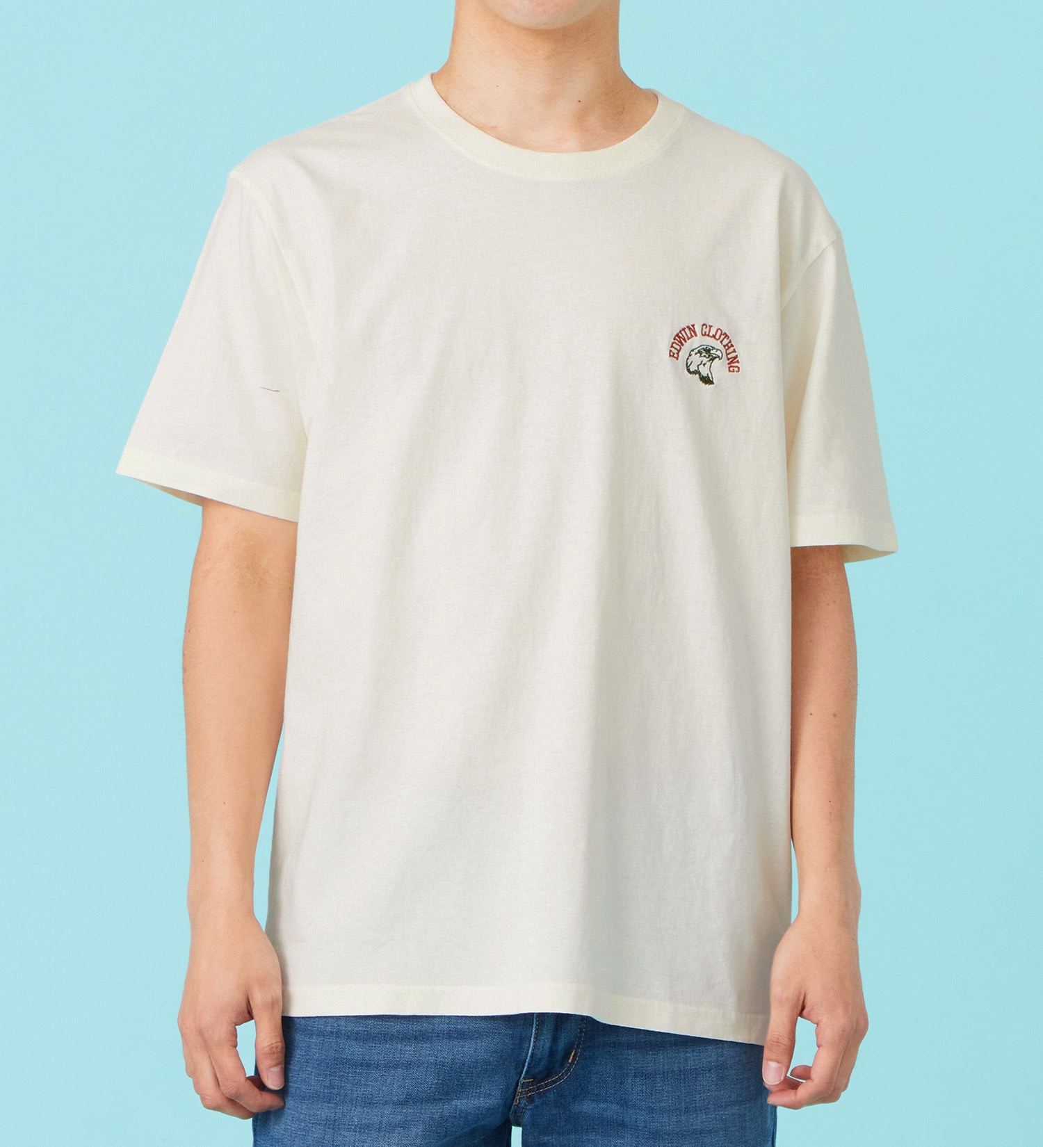 EDWIN(エドウイン)の刺繍 半袖Tシャツ【アウトレット店舗・WEB限定商品】|トップス/Tシャツ/カットソー/メンズ|アイボリー