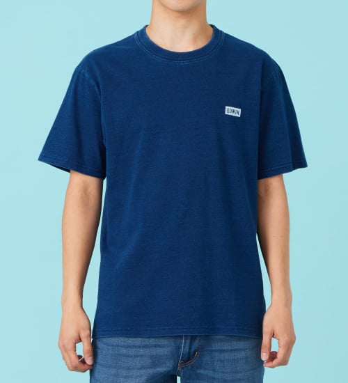 EDWIN(エドウイン)のインディゴ 半袖Tシャツ【アウトレット店舗・WEB限定商品】|トップス/Tシャツ/カットソー/メンズ|中色ブルー