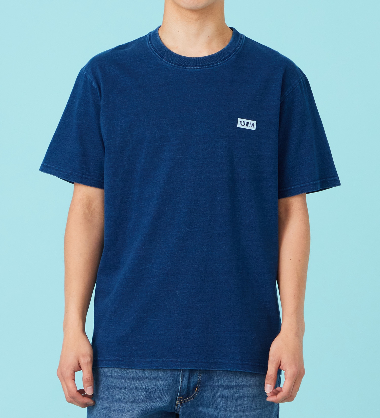 EDWIN(エドウイン)のインディゴ 半袖Tシャツ【アウトレット店舗・WEB限定商品】|トップス/Tシャツ/カットソー/メンズ|中色ブルー