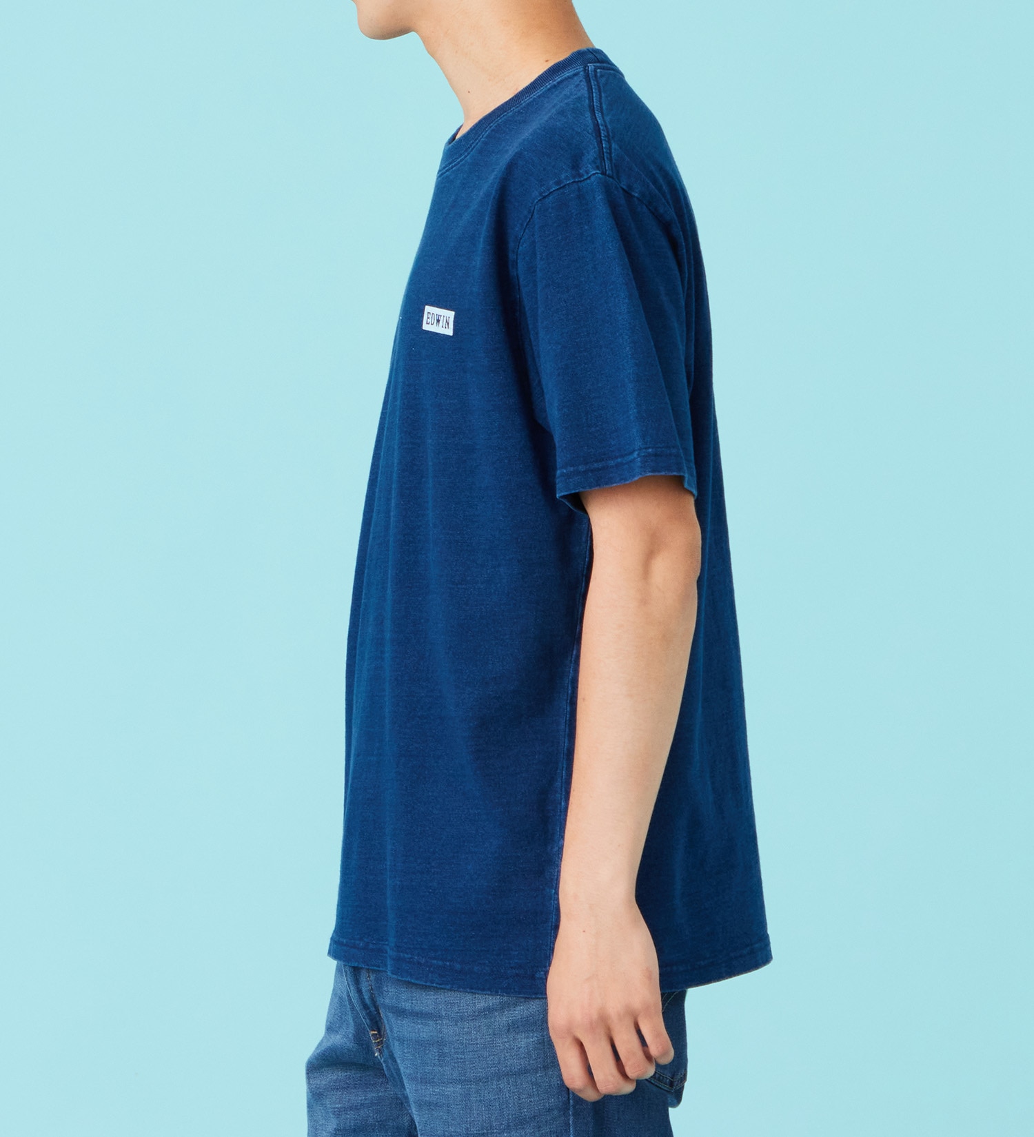 EDWIN(エドウイン)のインディゴ 半袖Tシャツ【アウトレット店舗・WEB限定商品】|トップス/Tシャツ/カットソー/メンズ|中色ブルー