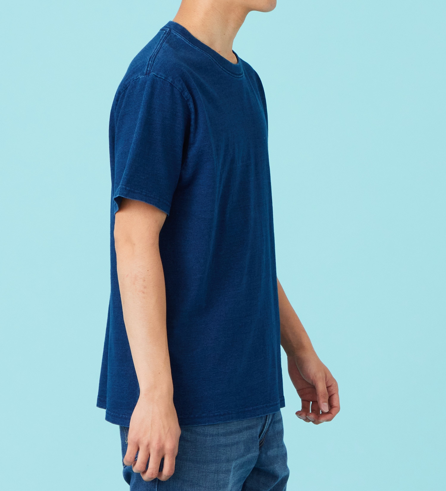 EDWIN(エドウイン)のインディゴ 半袖Tシャツ【アウトレット店舗・WEB限定商品】|トップス/Tシャツ/カットソー/メンズ|中色ブルー