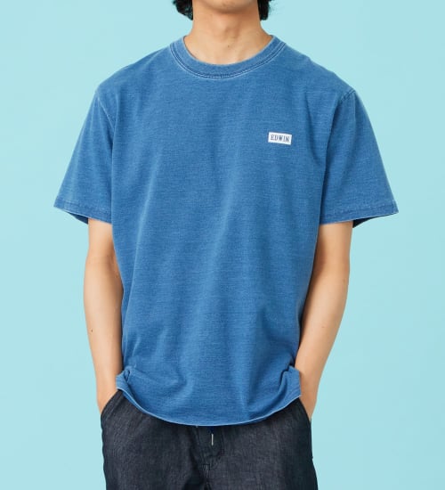EDWIN(エドウイン)のインディゴ 半袖Tシャツ【アウトレット店舗・WEB限定商品】|トップス/Tシャツ/カットソー/メンズ|淡色ブルー