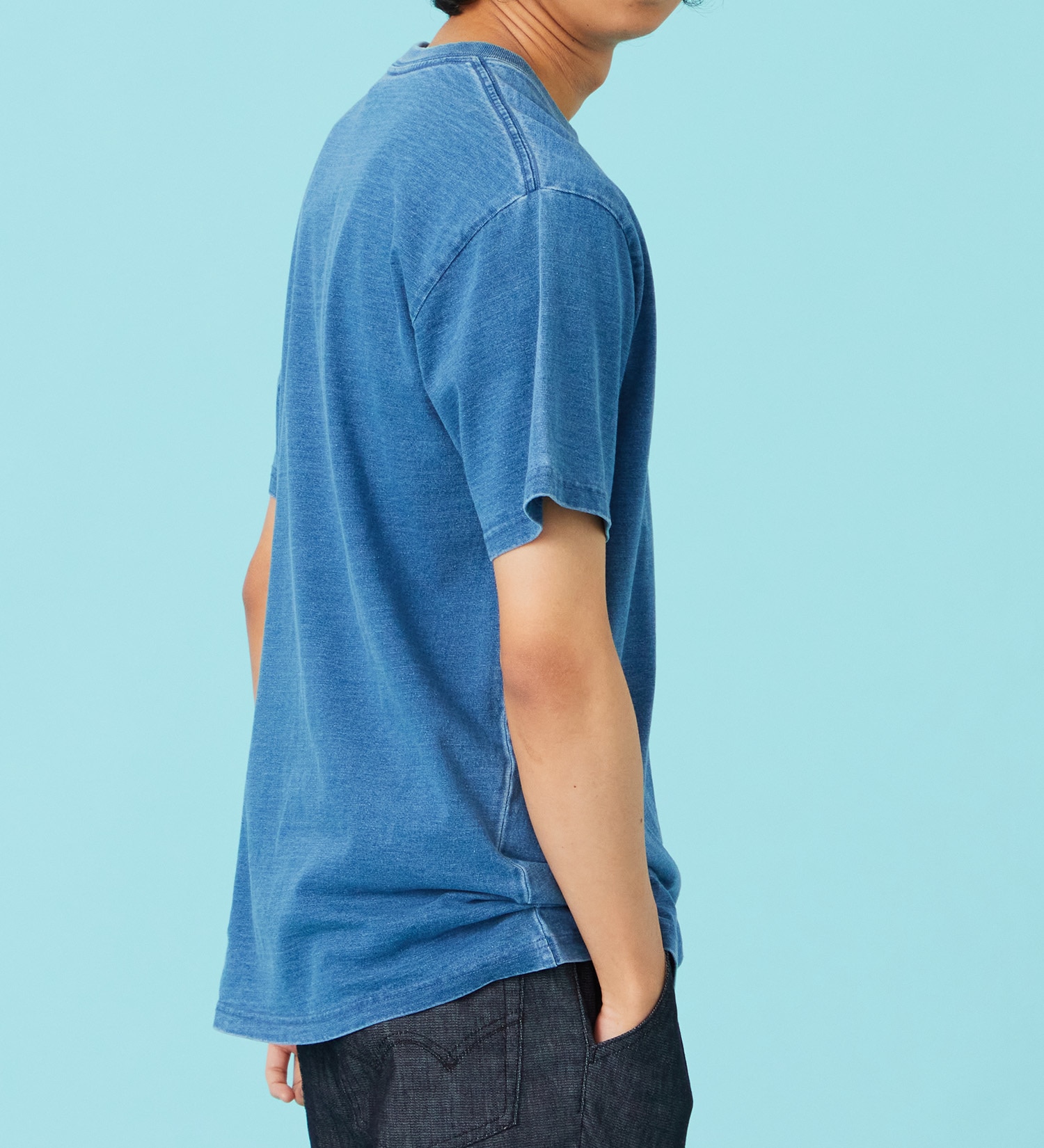 EDWIN(エドウイン)のインディゴ 半袖Tシャツ【アウトレット店舗・WEB限定商品】|トップス/Tシャツ/カットソー/メンズ|淡色ブルー