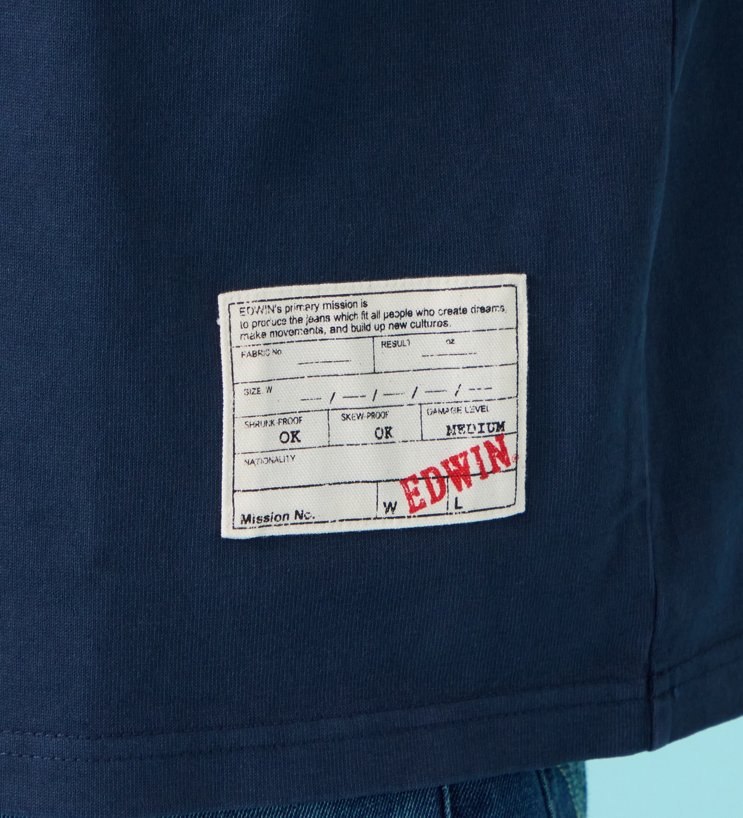 EDWIN(エドウイン)のパッチ 半袖Tシャツ【アウトレット店舗・WEB限定商品】|トップス/Tシャツ/カットソー/メンズ|ネイビー
