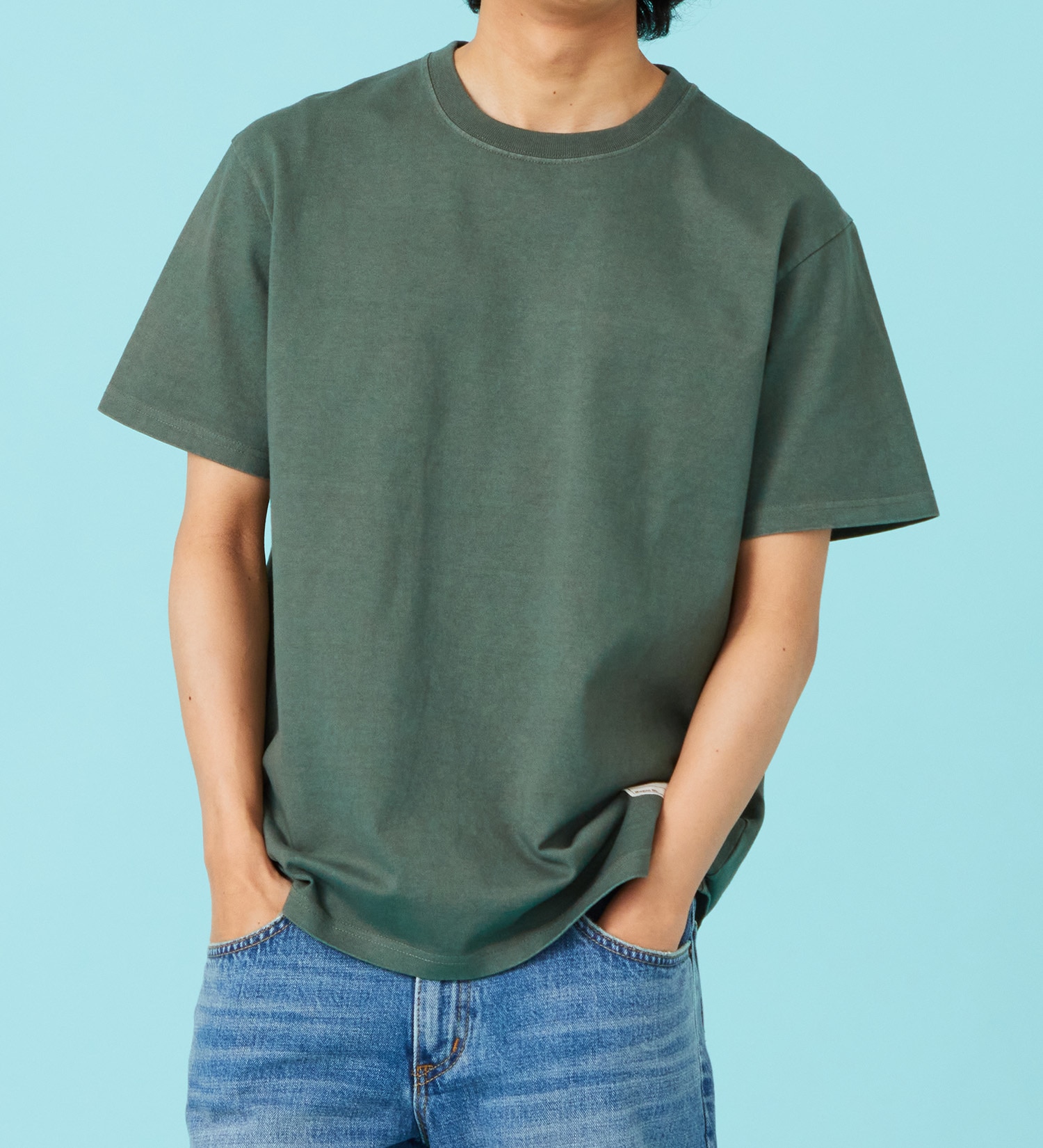 EDWIN(エドウイン)のパッチ 半袖Tシャツ【アウトレット店舗・WEB限定商品】|トップス/Tシャツ/カットソー/メンズ|モスグリーン
