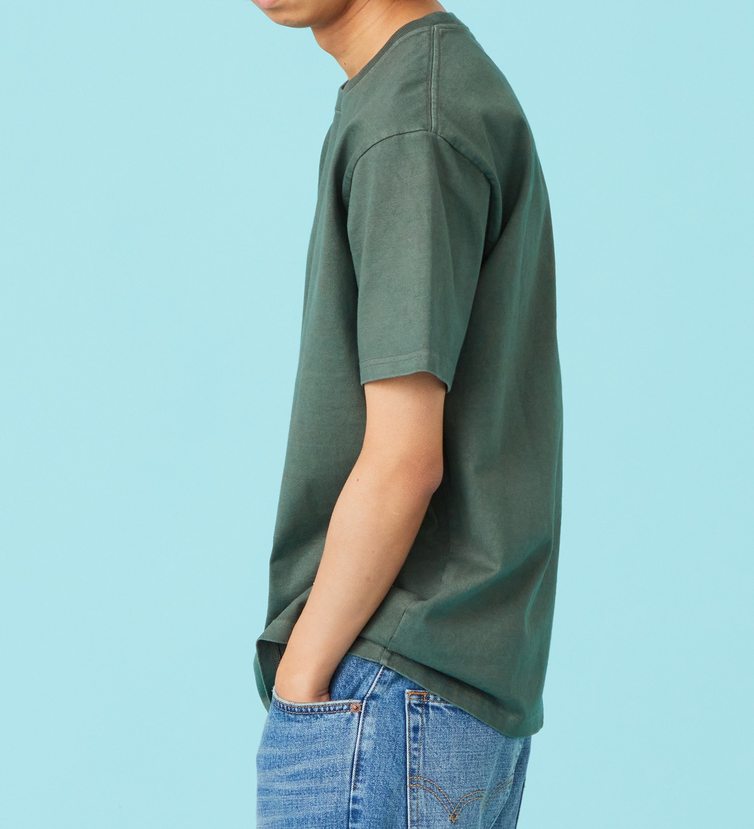 EDWIN(エドウイン)のパッチ 半袖Tシャツ【アウトレット店舗・WEB限定商品】|トップス/Tシャツ/カットソー/メンズ|モスグリーン