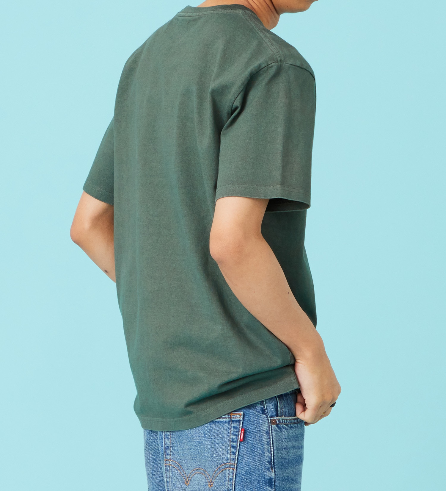 EDWIN(エドウイン)のパッチ 半袖Tシャツ【アウトレット店舗・WEB限定商品】|トップス/Tシャツ/カットソー/メンズ|モスグリーン