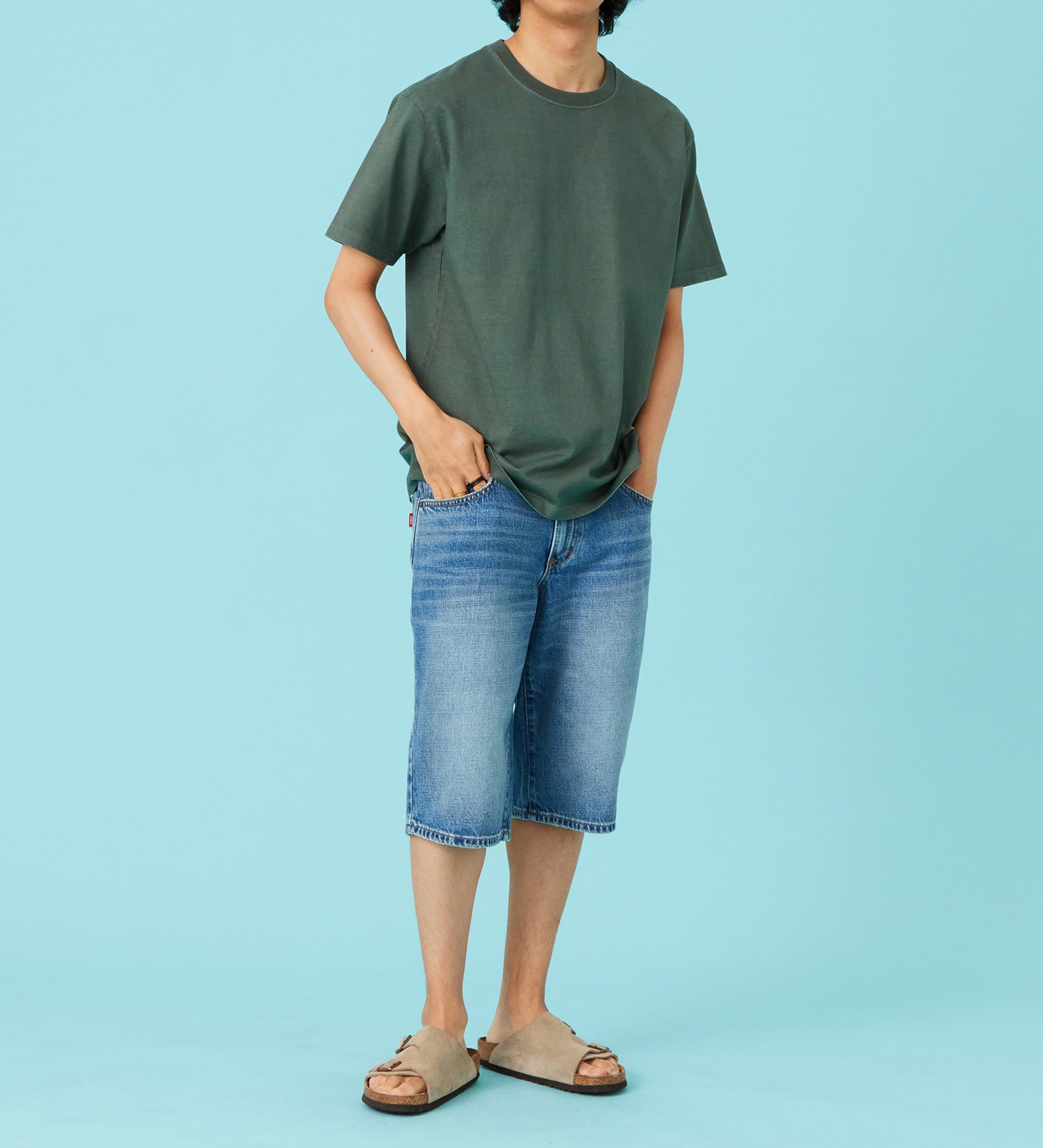 EDWIN(エドウイン)のパッチ 半袖Tシャツ【アウトレット店舗・WEB限定商品】|トップス/Tシャツ/カットソー/メンズ|モスグリーン