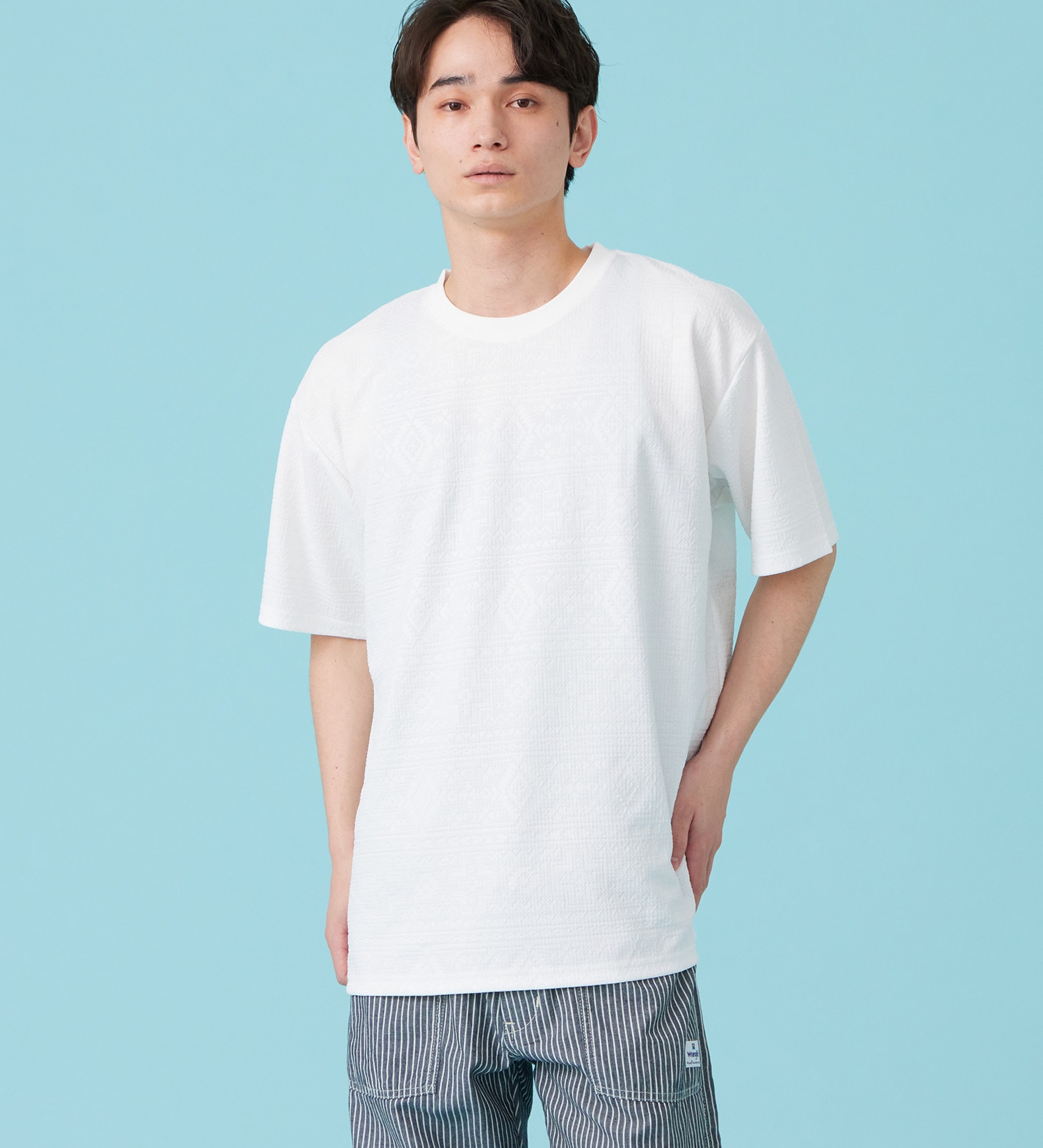 EDWIN(エドウイン)のネイティブプリントTシャツ【アウトレット店舗・WEB限定商品】|トップス/Tシャツ/カットソー/メンズ|ホワイト
