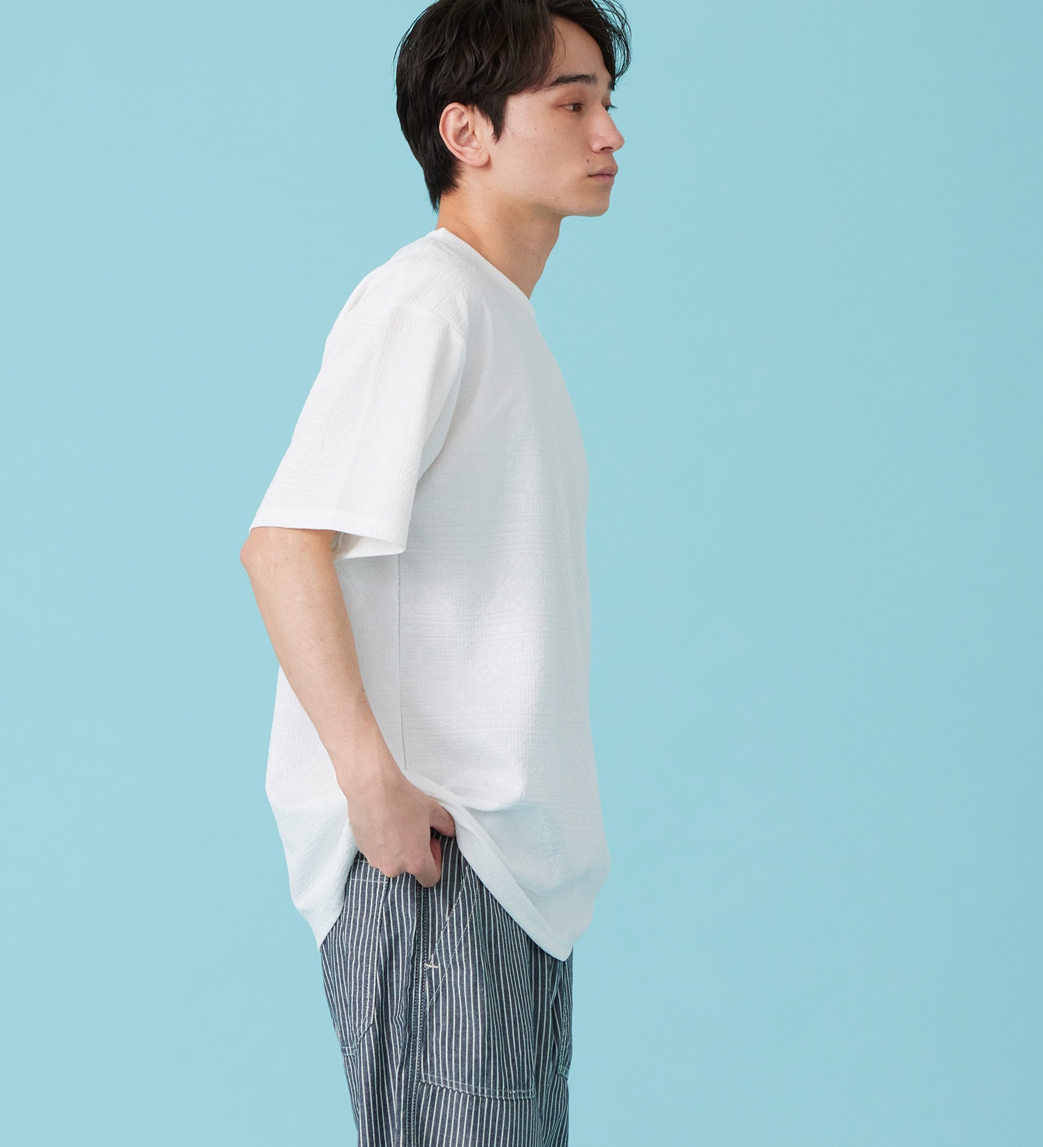 EDWIN(エドウイン)のネイティブプリントTシャツ【アウトレット店舗・WEB限定商品】|トップス/Tシャツ/カットソー/メンズ|ホワイト