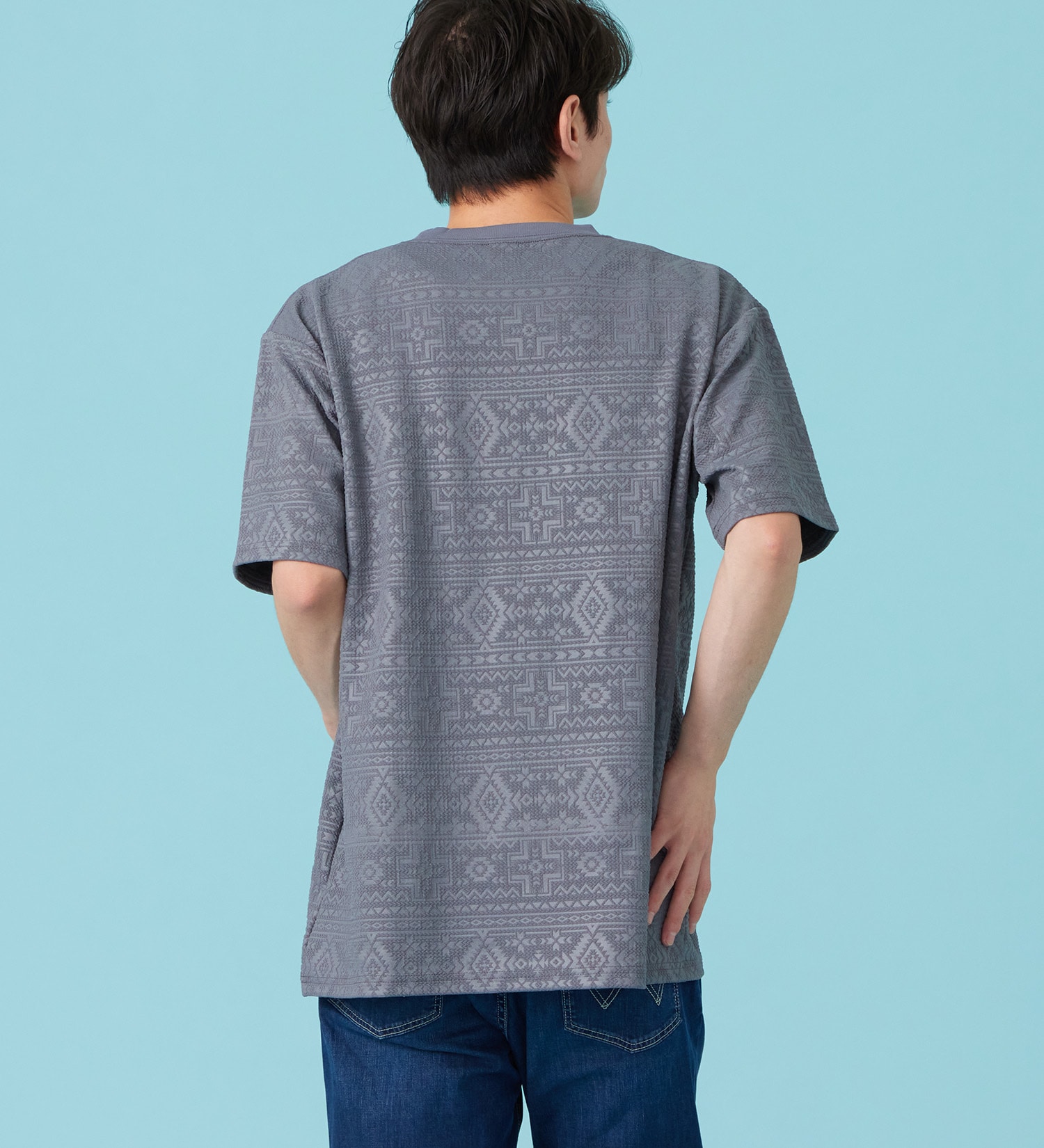 EDWIN(エドウイン)のネイティブプリントTシャツ【アウトレット店舗・WEB限定商品】|トップス/Tシャツ/カットソー/メンズ|グレー