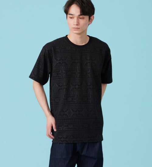 EDWIN(エドウイン)のネイティブプリントTシャツ【アウトレット店舗・WEB限定商品】|トップス/Tシャツ/カットソー/メンズ|ブラック