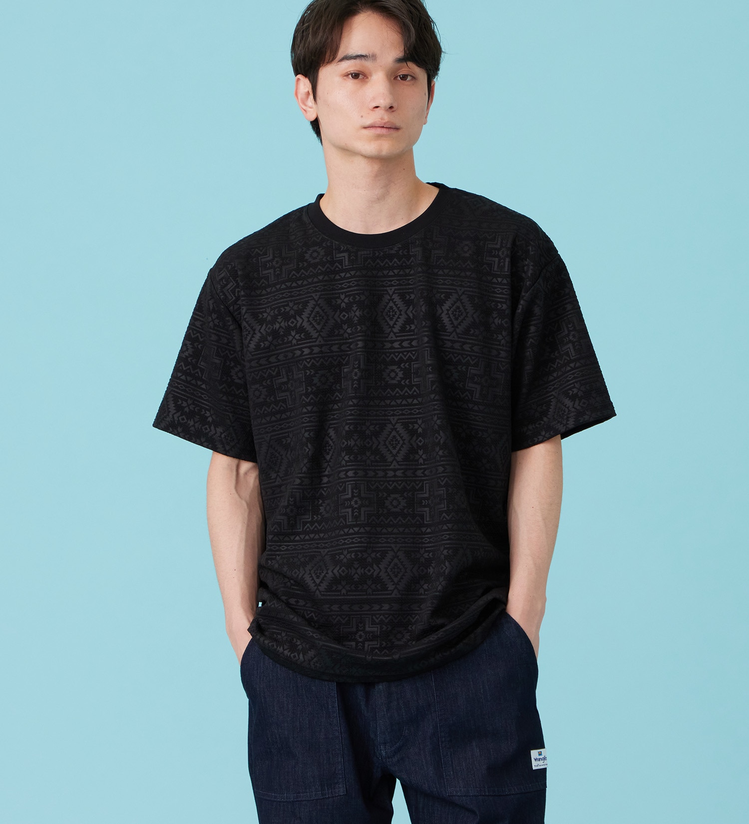 EDWIN(エドウイン)のネイティブプリントTシャツ【アウトレット店舗・WEB限定商品】|トップス/Tシャツ/カットソー/メンズ|ブラック