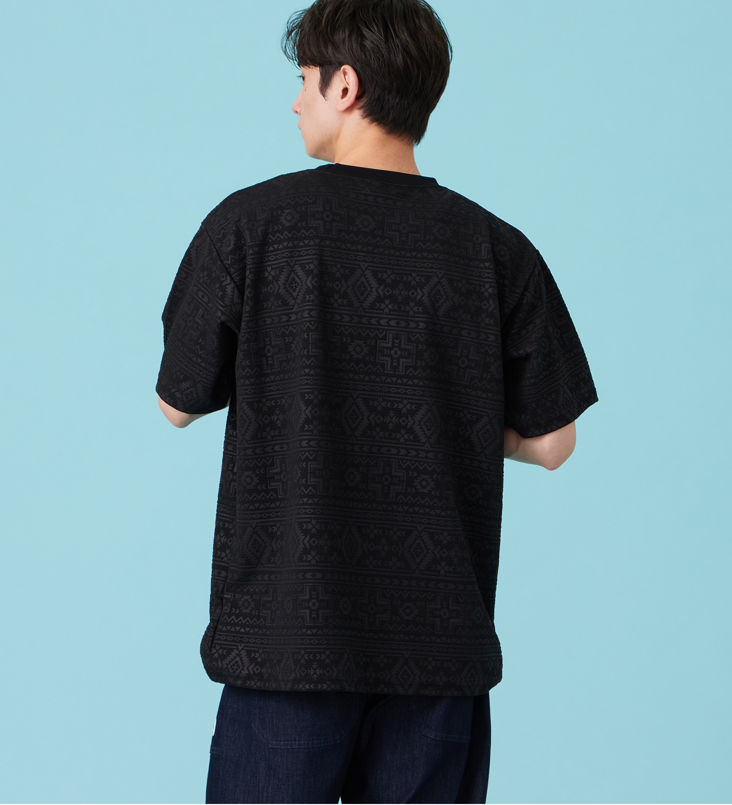 EDWIN(エドウイン)のネイティブプリントTシャツ【アウトレット店舗・WEB限定商品】|トップス/Tシャツ/カットソー/メンズ|ブラック