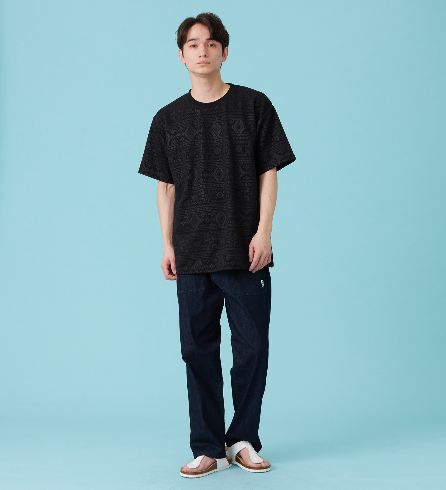 EDWIN(エドウイン)のネイティブプリントTシャツ【アウトレット店舗・WEB限定商品】|トップス/Tシャツ/カットソー/メンズ|ブラック