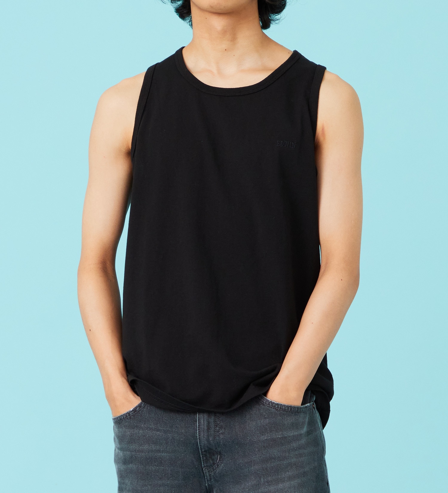 EDWIN(エドウイン)のタンクトップ【アウトレット店舗・WEB限定商品】|トップス/タンクトップ/メンズ|ブラック