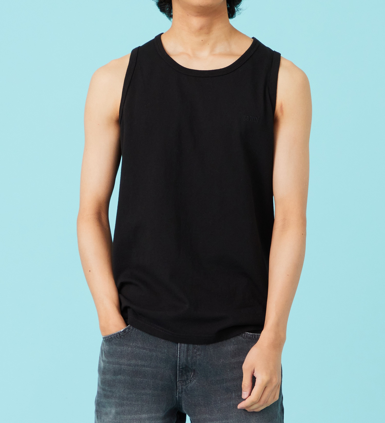 EDWIN(エドウイン)のタンクトップ【アウトレット店舗・WEB限定商品】|トップス/タンクトップ/メンズ|ブラック