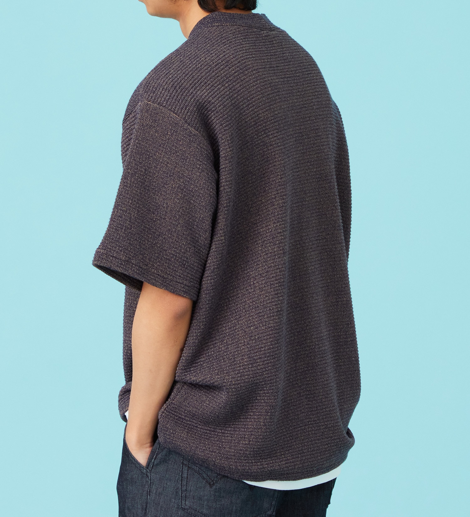 EDWIN(エドウイン)のフェイクレイヤード モックネックTシャツ【アウトレット店舗・WEB限定商品】|トップス/Tシャツ/カットソー/メンズ|ネイビー