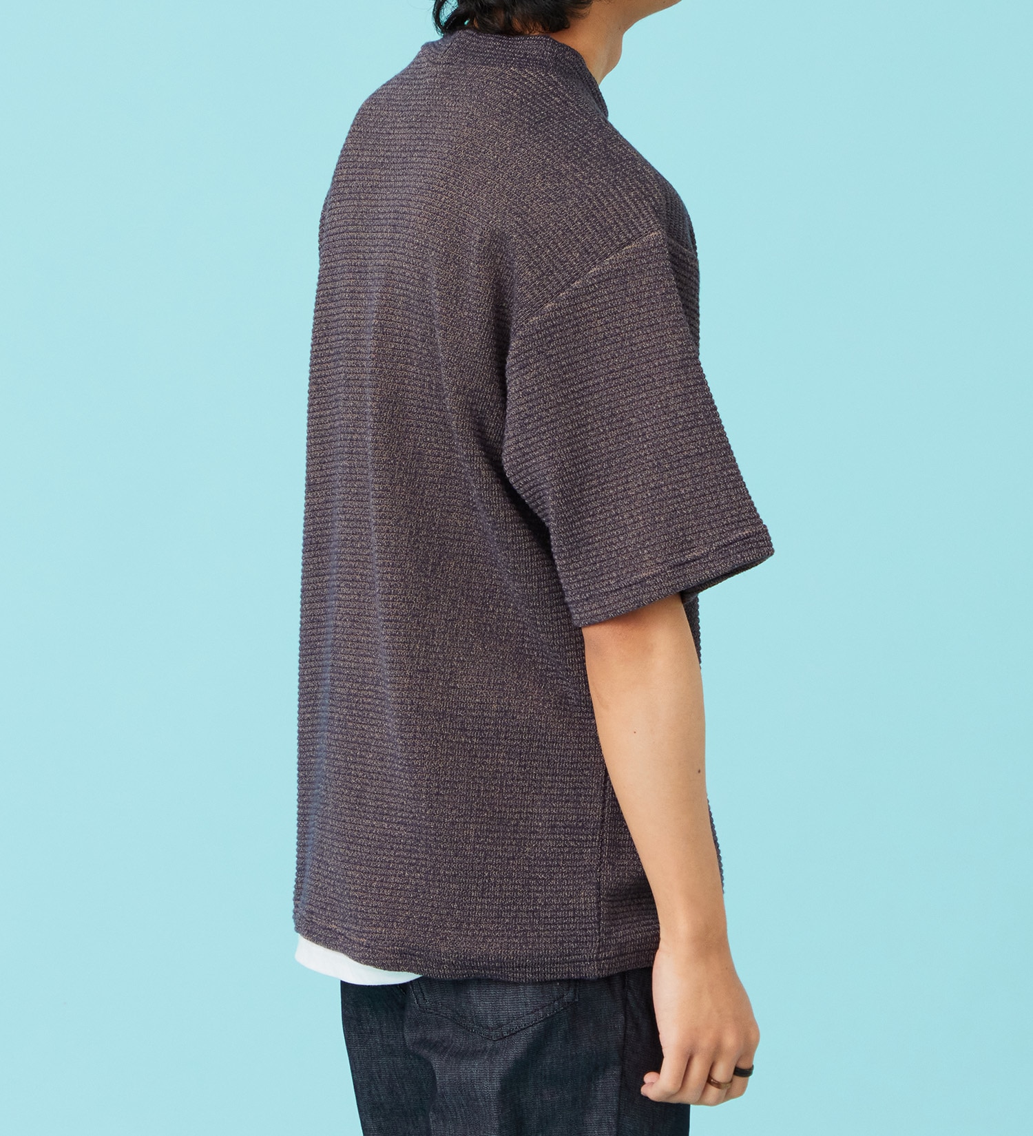 EDWIN(エドウイン)のフェイクレイヤード モックネックTシャツ【アウトレット店舗・WEB限定商品】|トップス/Tシャツ/カットソー/メンズ|ネイビー