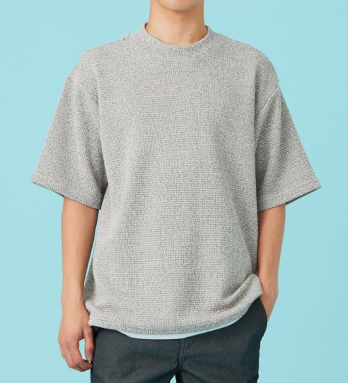 EDWIN(エドウイン)のフェイクレイヤード モックネックTシャツ【アウトレット店舗・WEB限定商品】|トップス/Tシャツ/カットソー/メンズ|グレー